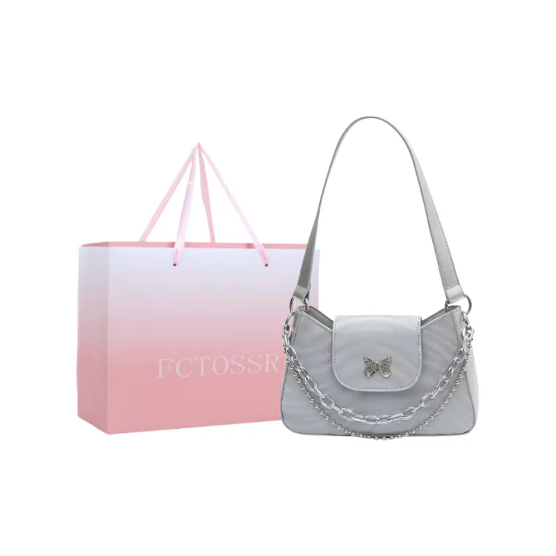 FCTOSSR PU Shoulder Bag, Crossbody Bag Regular Women's Black/White/Silver-8
