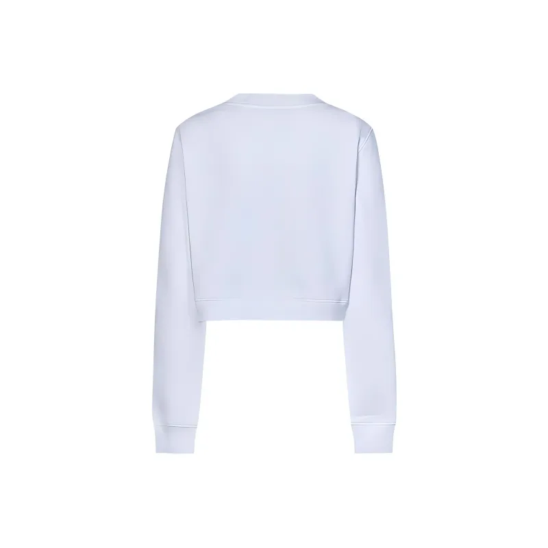MOSCHINO Logo Printed Crewneck Cropped Sweatshirt-1