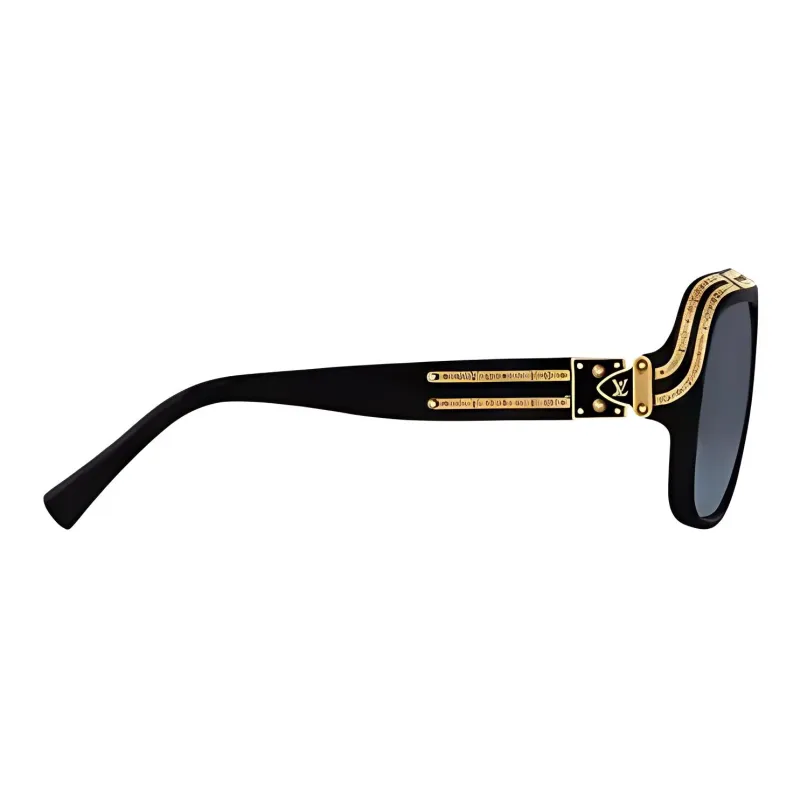 LOUIS VUITTON Acetate Aviator Sunglasses Men's Black-2