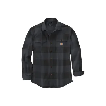 Carhartt Loose Fit Heavyweight Flannel Long Sleeve Plaid Shirt Loose Fit Men's
