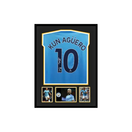 Three For Manchester City Jersey Beckett Official Certification, Deluxe Framing, Outer Frame Approx. 65x85cm Unisex