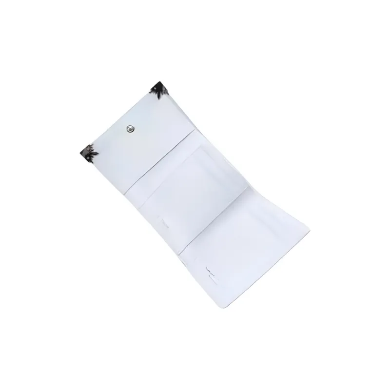 Disney Cow Leather Wallet Women's Gray White-3