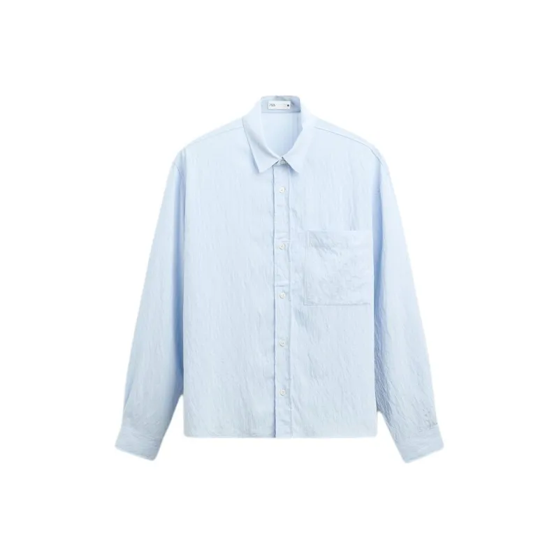 ZARA Shirts Men Sky Blue-0