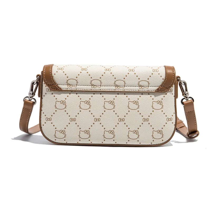 MESUCA Sanrio Hello Kitty Series PU Small Square Bag, Shoulder Bag, Crossbody Bag Women's Ecru/Khaki/Coffee-15