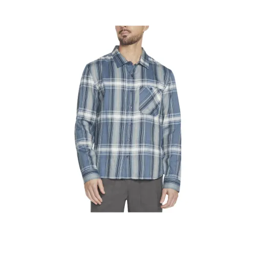 Skechers GO DRI Ridgetop Shirt Men's Denim Blue