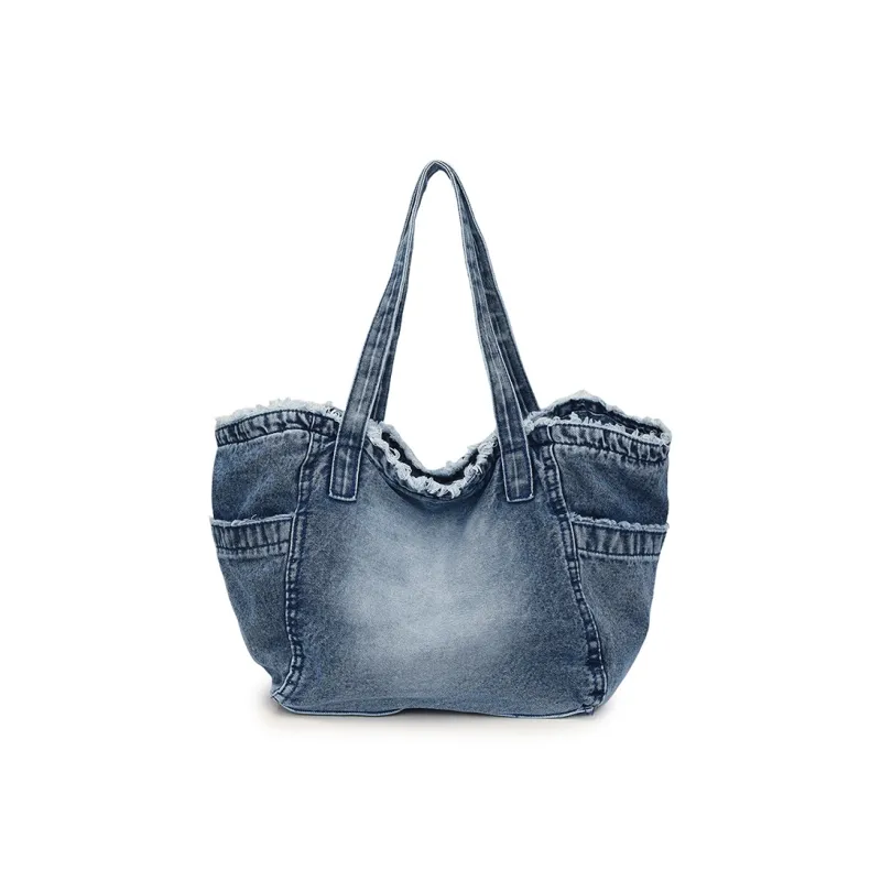 XIANGSU Canvas Bag, Shoulder Bag Women's Light Blue/Dark Blue/Black-6