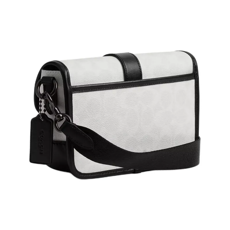 COACH League Canvas Crossbody Bag, Shoulder Bag Trumpets Men's Black & White-1
