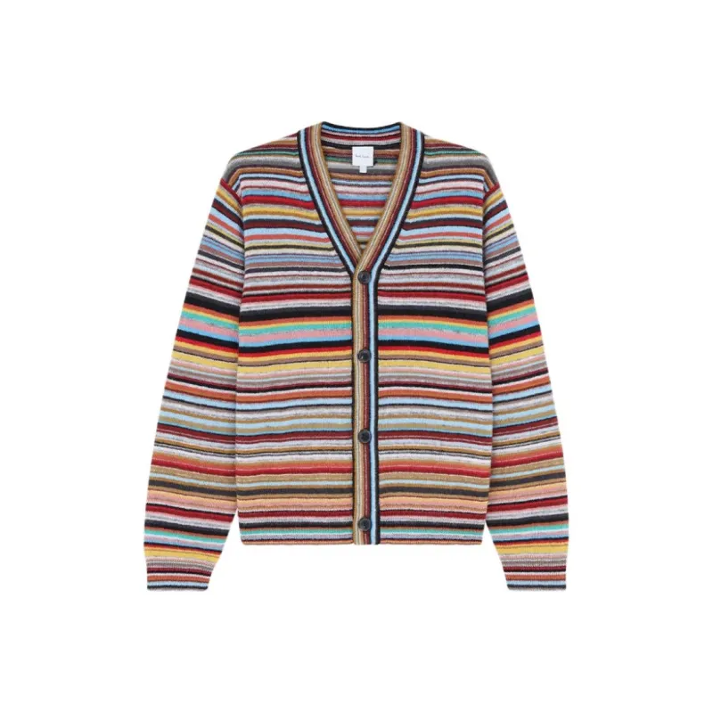 Paul Smith Signature Stripe V Neck Cardigan-0