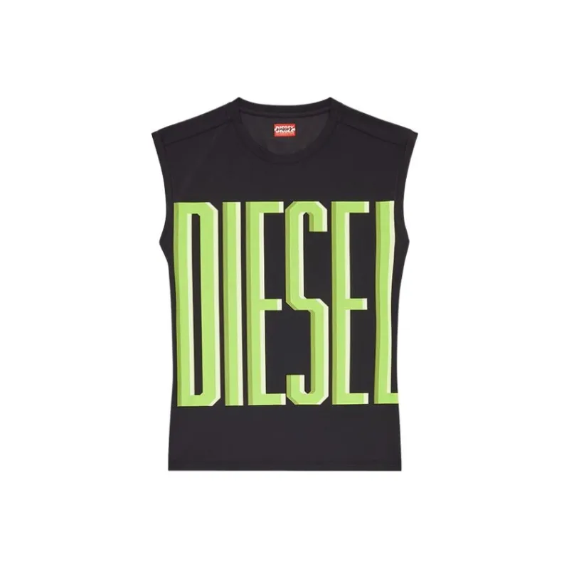 DIESEL Sport Tank Tops Men Black-0