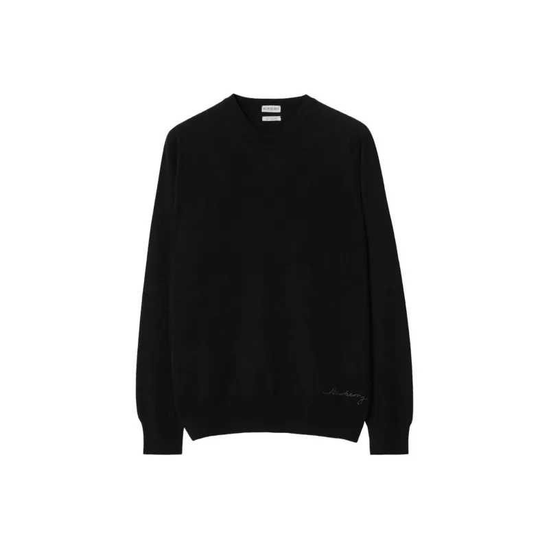 Burberry Logo embroidered Cashmere Jumper-0