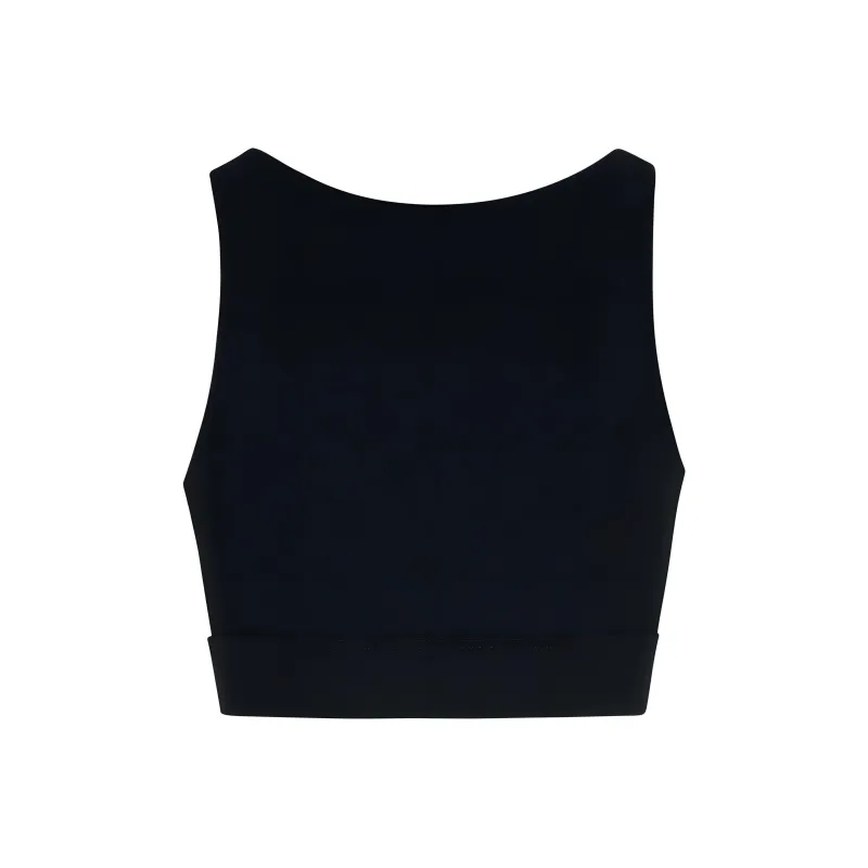 PALM ANGELS Logo Embroidered Cropped Top-1