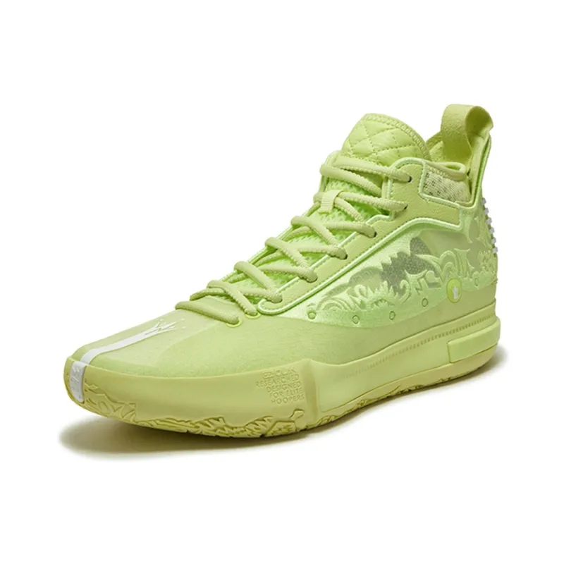 361° Cushioning, Slip Resistant, And Abrasion Resistant High Top Basketball Shoes Men's Light Fruit Green-1