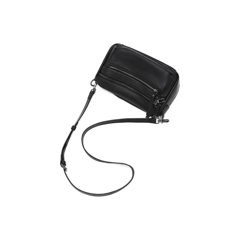 Old Man's Head Top Grain Cow Leather Shoulder Bag Women's Multicolor-7