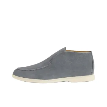 Loro Piana Open Walk Ankle Boots Men's Gray Blue