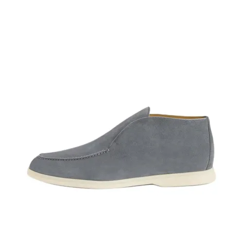 Loro Piana Open Walk Ankle Boots Men's Gray Blue