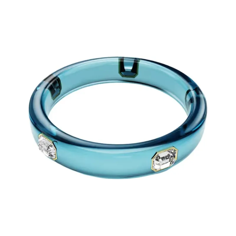 Swarovski Crystal, Gold Plated, Resin Bangles Women's Blue-1