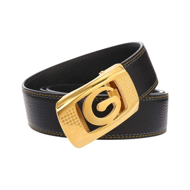 YUZHAOLIN Cow Leather Belts Men's Width 3.8CM-1
