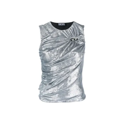 DIESEL Tank Tops Women's Silver