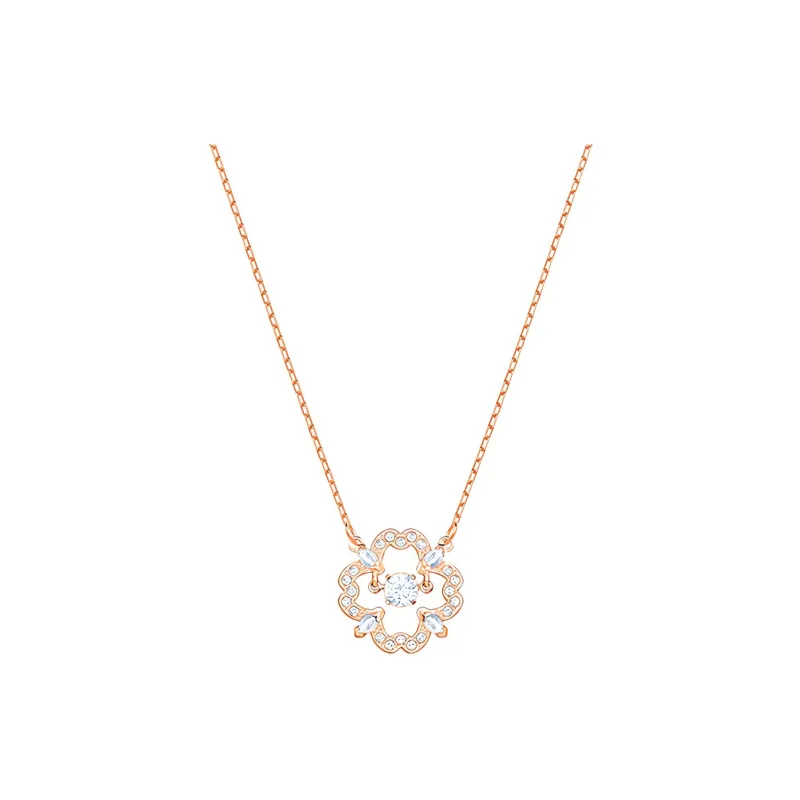 Swarovski Sparkling Dance Flower Swarovski Element Necklaces Women's Rose Gold-2
