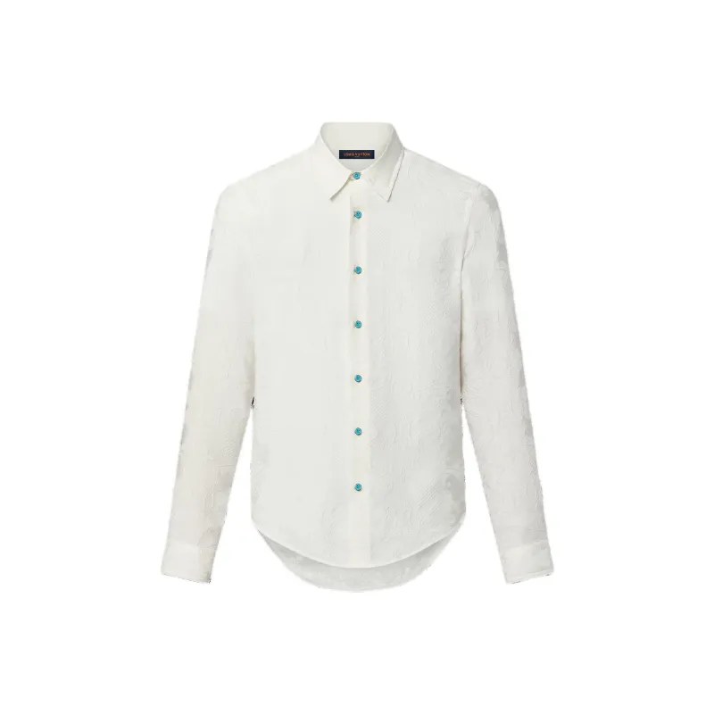 LOUIS VUITTON Long Sleeved Jacquard Silk Shirt-0