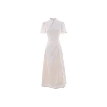 Short Sleeved Dress Style Women's Apricot Single Item