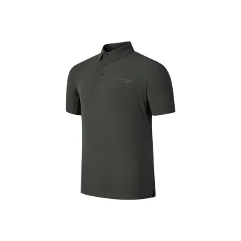 Saucony Polo Shirt Men's Rock Gray Army Green