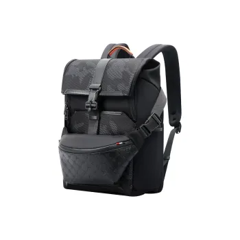 BOPAI Fabric With Microfiber Backpack Laptop Bag Regular Men's Black