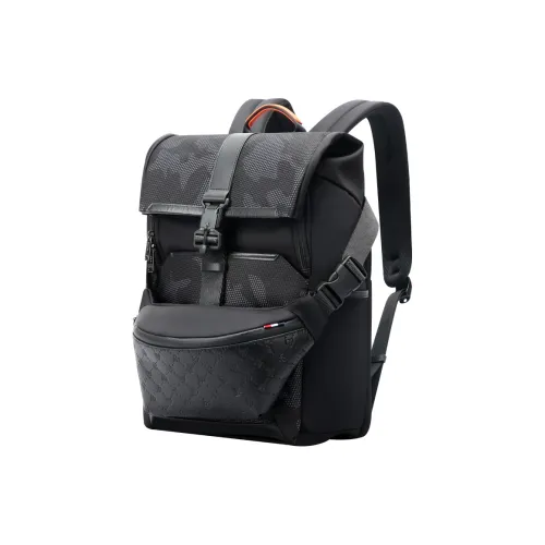 BOPAI Fabric With Microfiber Backpack Laptop Bag Regular Men's Black