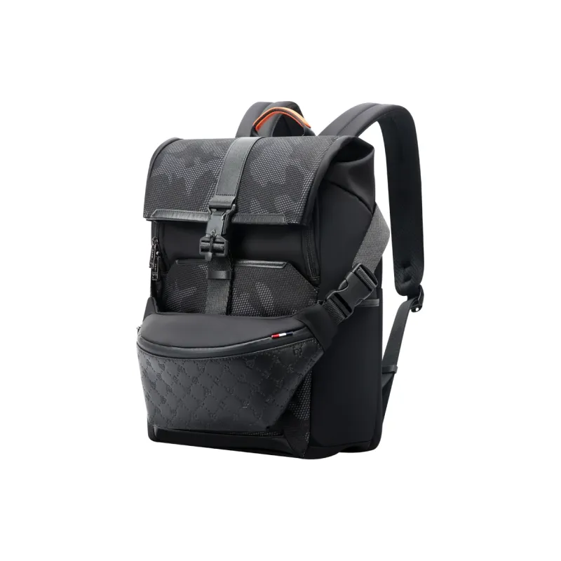 BOPAI Fabric With Microfiber Backpack Laptop Bag Regular Men's Black-0