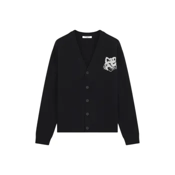 Maison Kitsune Fox Head Intarsia Knit Cardigan