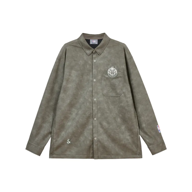 JACK JONES· x NBA Shirt Coat Men's Sage Green-0
