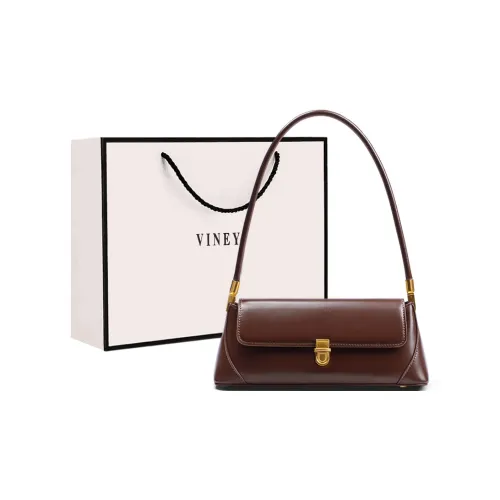 VINEY Cow Leather Shoulder Bag, Baguette Bag Regular Women's Russet
