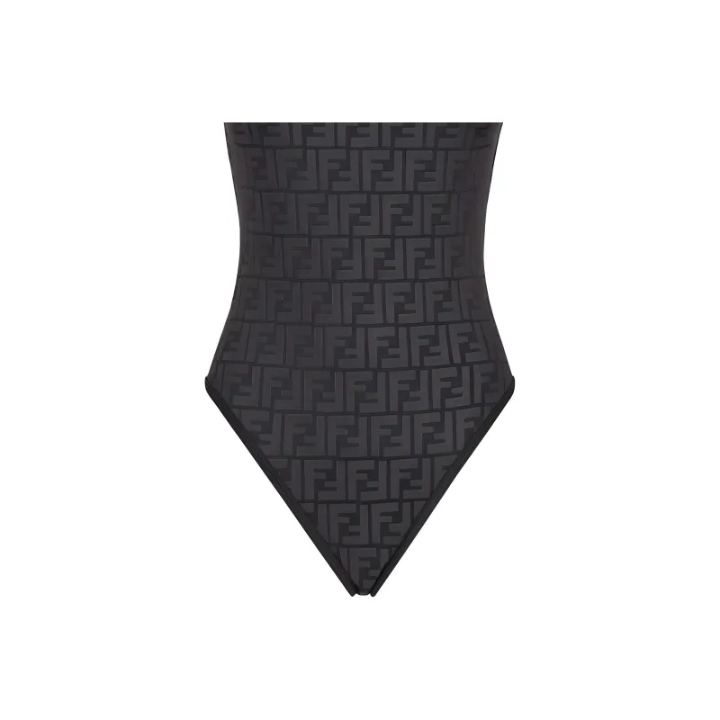 FENDI Ff Embossed One Piece Swimsuit 'Black'-3