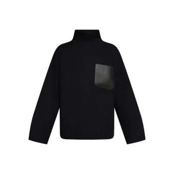 JW Anderson Leather pocket High neck Sweater