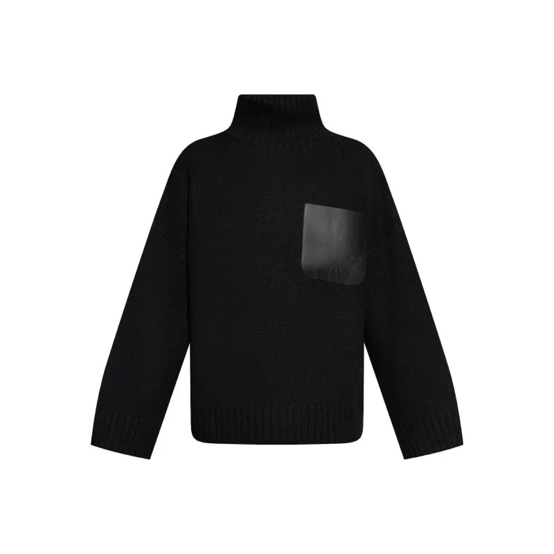 JW Anderson Leather pocket High neck Sweater-0