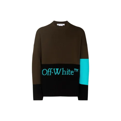 OFF WHITE Color Block Logo Knit Sweater
