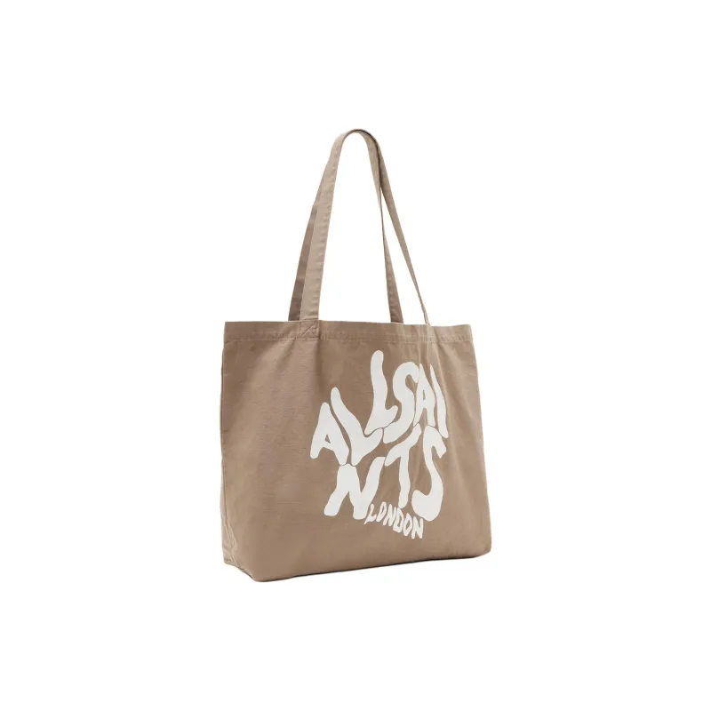ALLSAINTS Organic Cotton Tote Bag, Shopping Bag, Shoulder Bag Men's Chestnut Brown-1