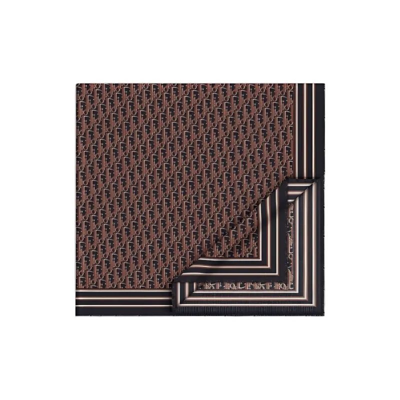 DIOR Silk Scarves Men Brown-1