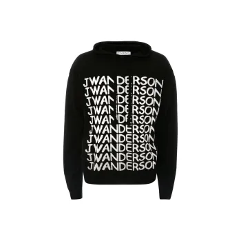 JW Anderson Logo Intarsia Knitted Hoodie