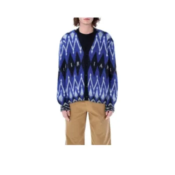 AMIRI Argyle Mohair Cardigan