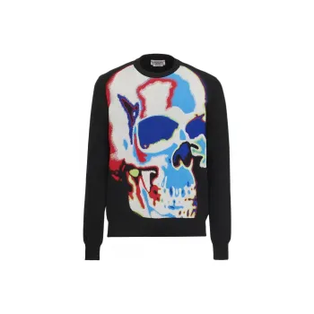 Alexander McQueen Skull Graphic Printed Crewneck Sweatshirt