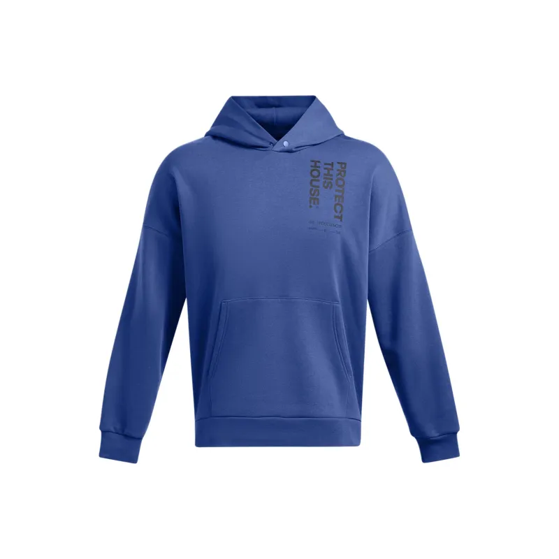 Under Armour Icon Fleece Hoodie Oversized PTH Hoodie Sweatshirt Men's Tech Blue-0