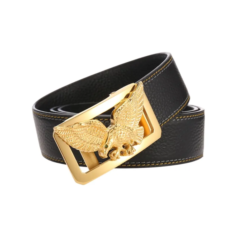 YUZHAOLIN Cow Leather Belts Men's Width 3.8CM-1