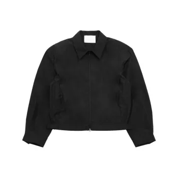 AMOMENTO Cropped Zip Up Jumper