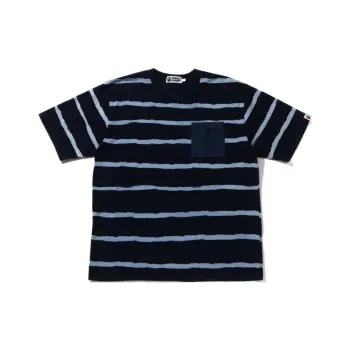 A BATHING APE Striped Cotton T shirt