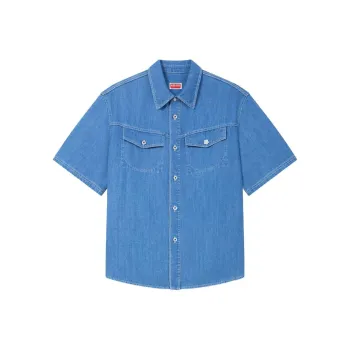 KENZO Buttoned Short Sleeved Denim Shirt