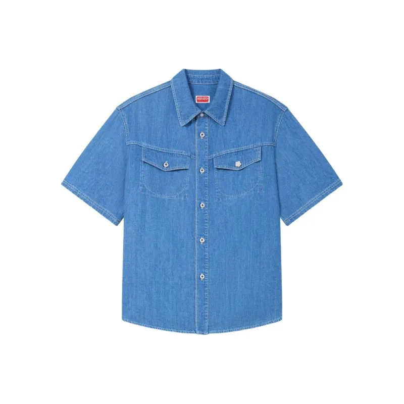 KENZO Buttoned Short Sleeved Denim Shirt-0