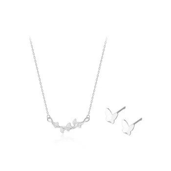 MGS S999 Fine Silver Everyday Commute Mom Collarbone Chain Bestie Set Women's