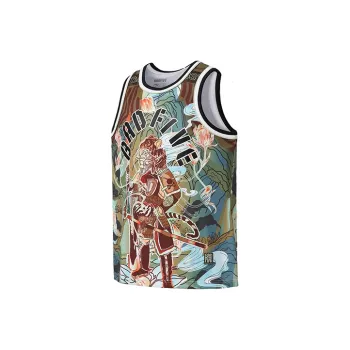 LINING Badfive Tank Tops Men Black Tiger Mountain Walk All Over Print