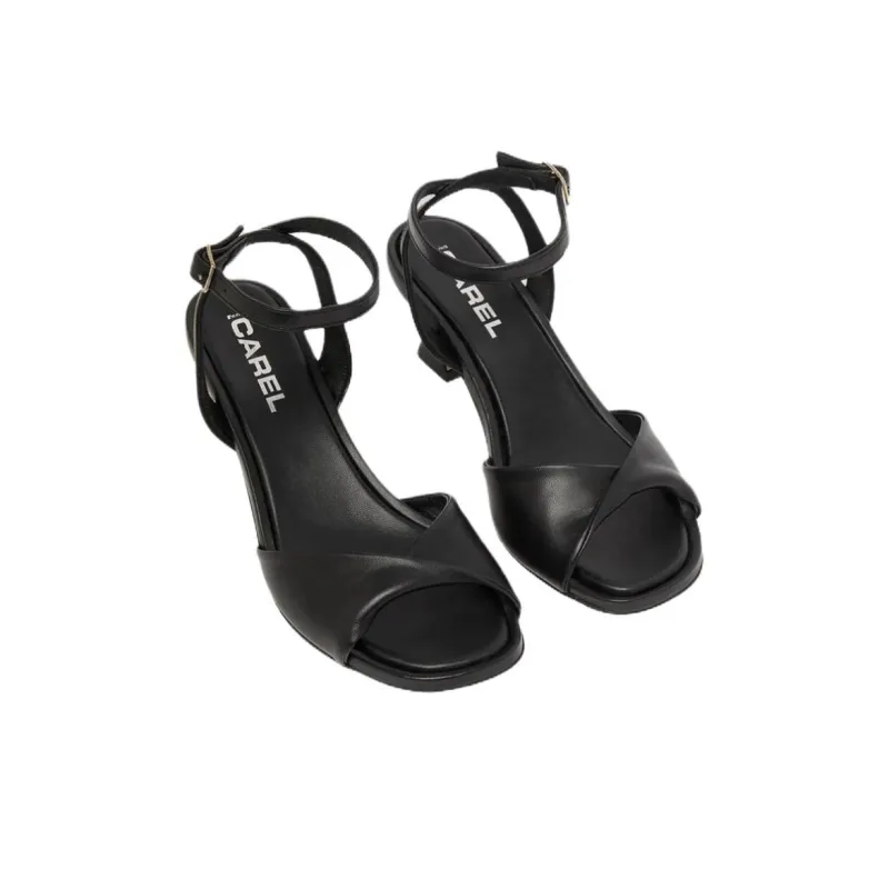 Carel Arielle One Strap Sandals 4cm Women's Black-3